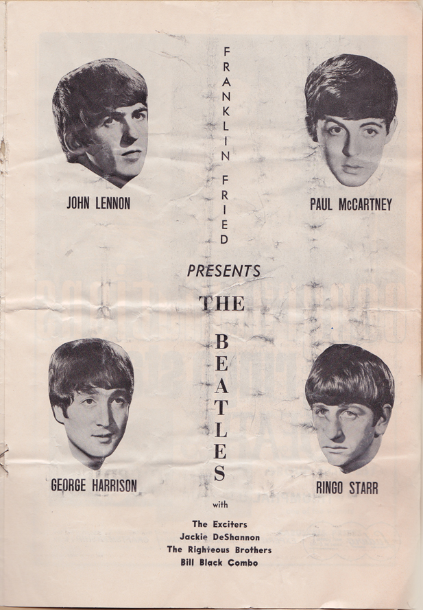 Beatles Milw 1964 program page 1.