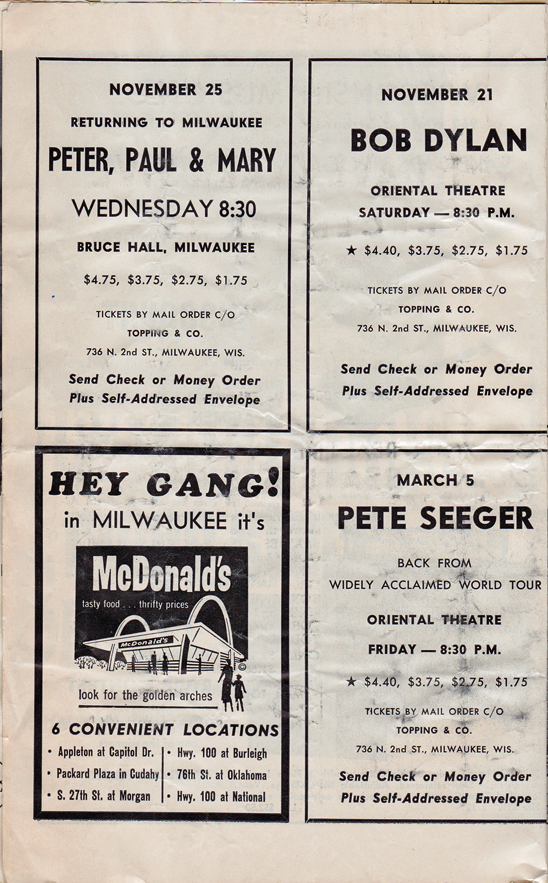Beatles Milw 1964 program page 4.