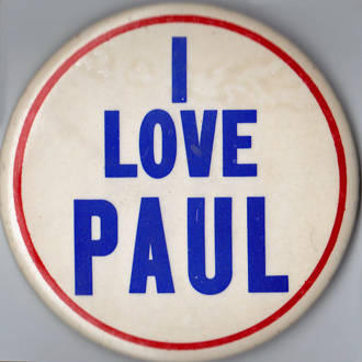 Original I Love Paul button.